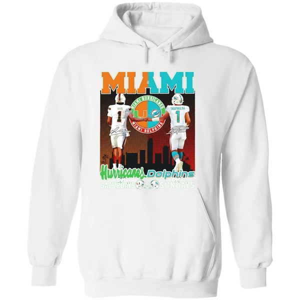 Miami Hurricanes On Saturdays And Miami Dolphins On Sunday Hoodie - Image 8