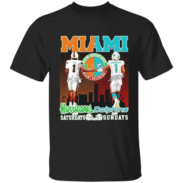 Miami Hurricanes On Saturdays And Miami Dolphins On Sunday Shirt