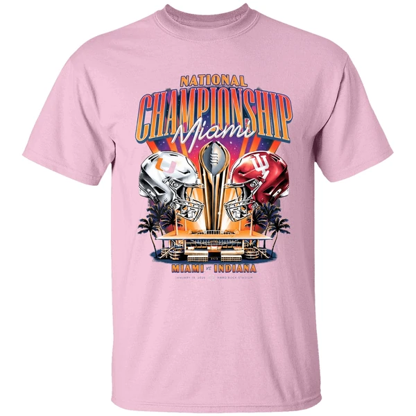 miami hurricanes vs indiana hoosiers national championship college football shirt lightpink