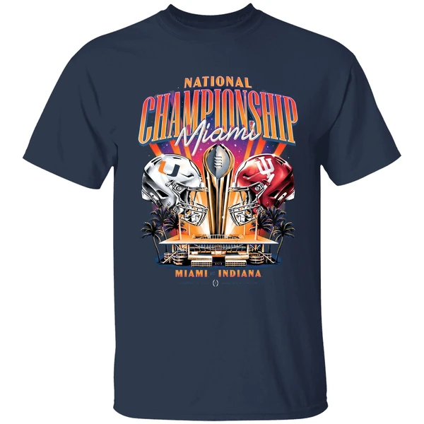 miami hurricanes vs indiana hoosiers national championship college football shirt navy