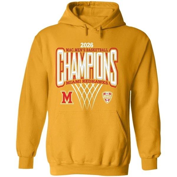 Miami Redhawks 2026 Mac Mens Basketball Champions Hoodie