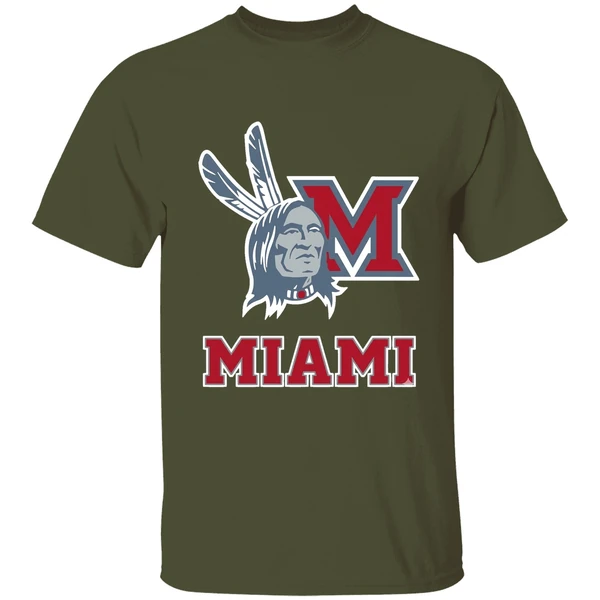 miami university redskins shirt militarygreen