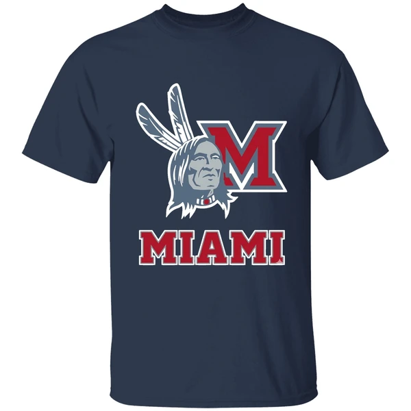 miami university redskins shirt navy