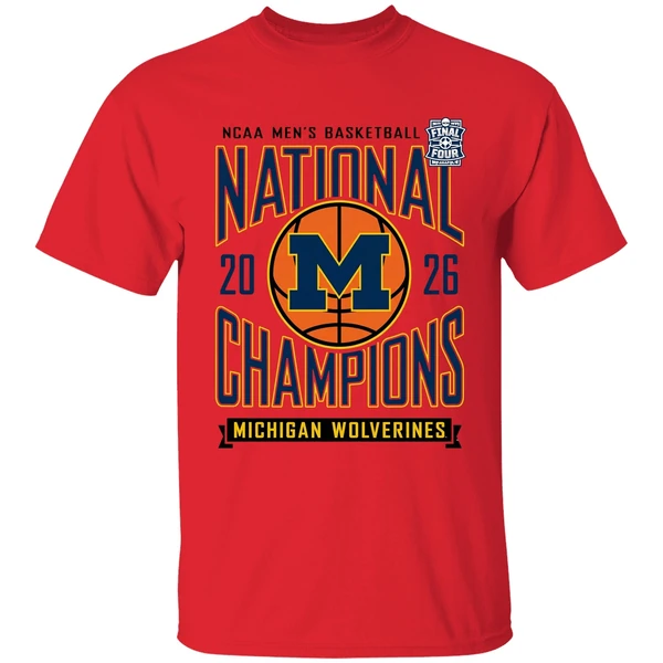 Michigan Wolverines 2026 Ncaa D1 Mens Basketball National Champions Shirt - Image 4