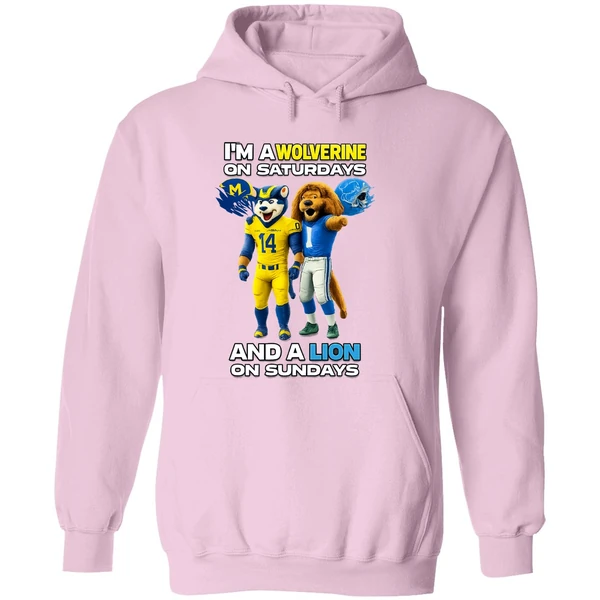 Michigan Wolverines And Detroit Lions Im A Wolverine On Saturdays And A Lion On Sundays Hoodie - Image 5