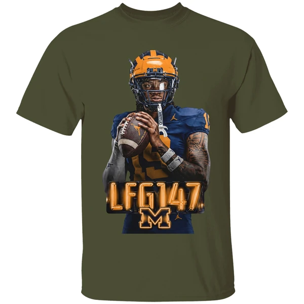 michigan wolverines bryce underwood lfg147 is back 2026 shirt militarygreen