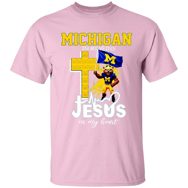 michigan-wolverines-football-in-my-veins-jesus-in-my-heart-shirt-lightpink