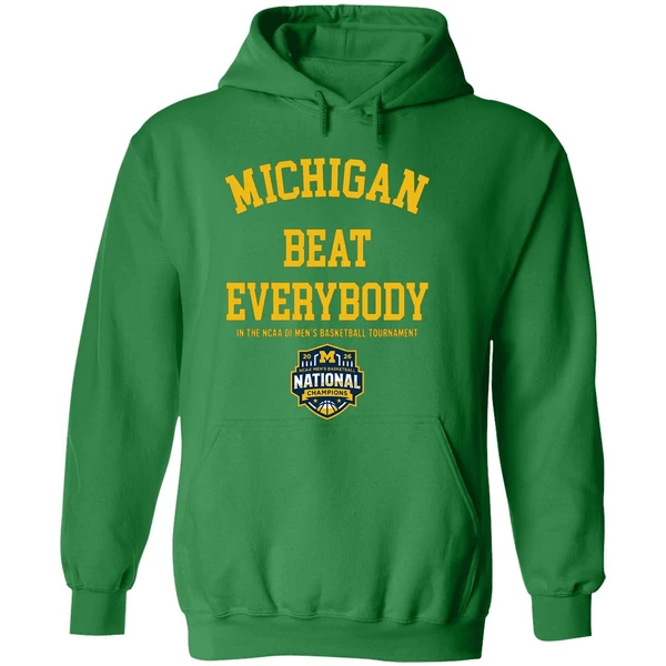 Michigan Wolverines Mbb 2026 National Champions Beat Everybody In The Ncaa Hoodie - Image 2