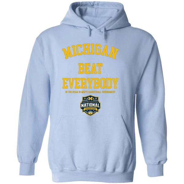 Michigan Wolverines Mbb 2026 National Champions Beat Everybody In The Ncaa Hoodie - Image 4