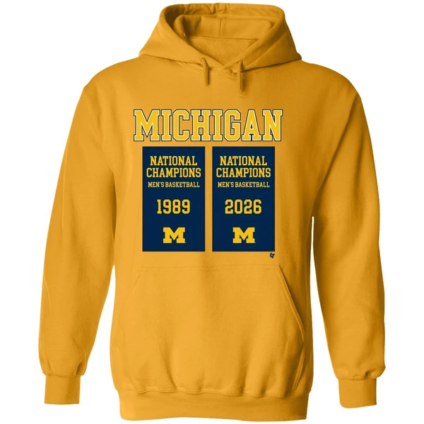 Michigan Wolverines Mbb 2026 National Champions Mens Basketball 1989 2026 Hoodie