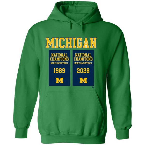 Michigan Wolverines Mbb 2026 National Champions Mens Basketball 1989 2026 Hoodie - Image 2