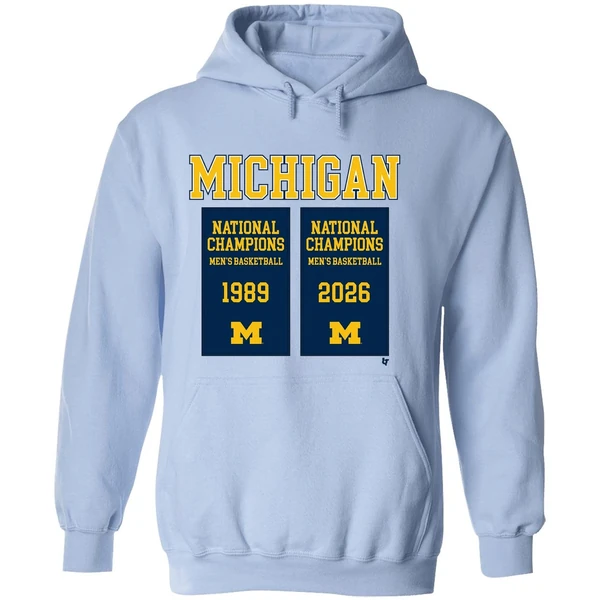 Michigan Wolverines Mbb 2026 National Champions Mens Basketball 1989 2026 Hoodie - Image 4