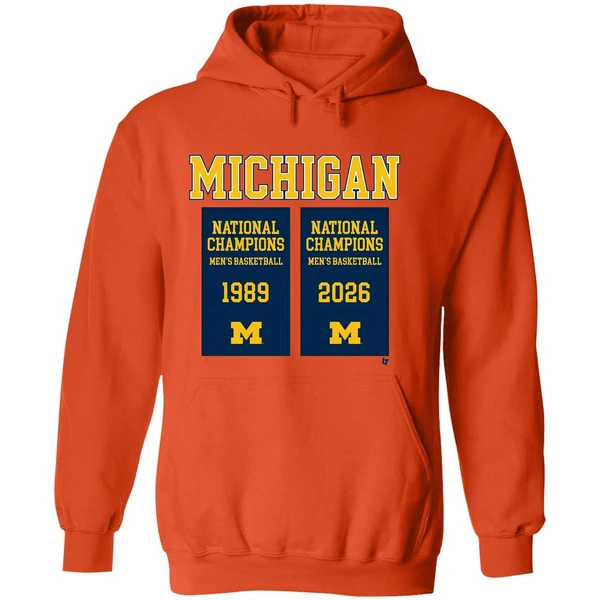 Michigan Wolverines Mbb 2026 National Champions Mens Basketball 1989 2026 Hoodie - Image 6
