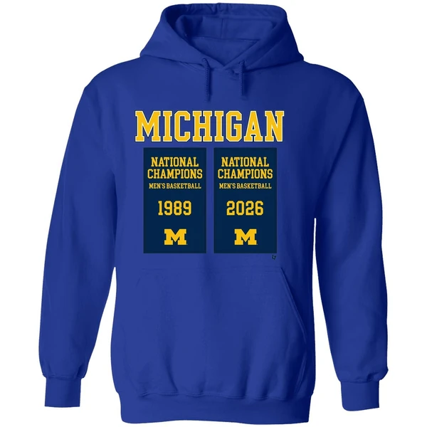 Michigan Wolverines Mbb 2026 National Champions Mens Basketball 1989 2026 Hoodie - Image 7