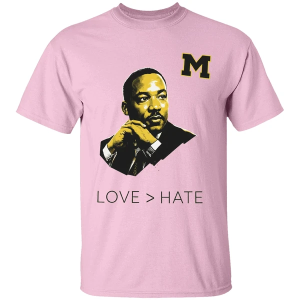 Michigan Wolverines Mlk Love Greater Than Hate Shirt - Image 2