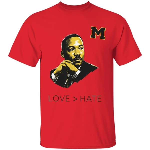 Michigan Wolverines Mlk Love Greater Than Hate Shirt - Image 4