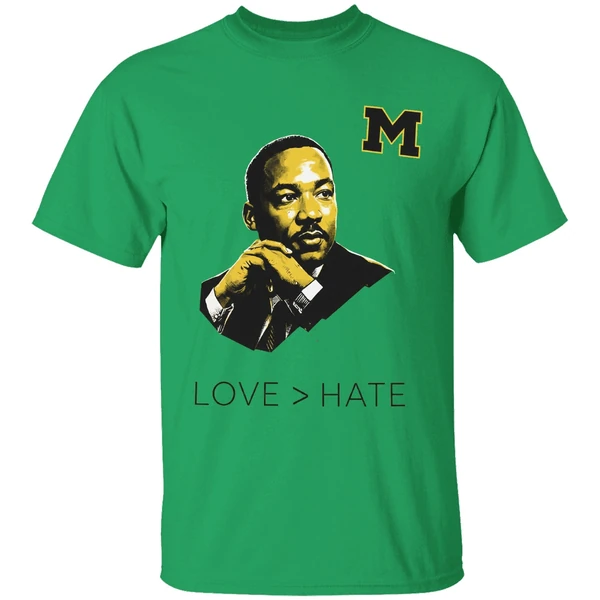 Michigan Wolverines Mlk Love Greater Than Hate Shirt - Image 8