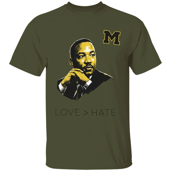 Michigan Wolverines Mlk Love Greater Than Hate Shirt - Image 9