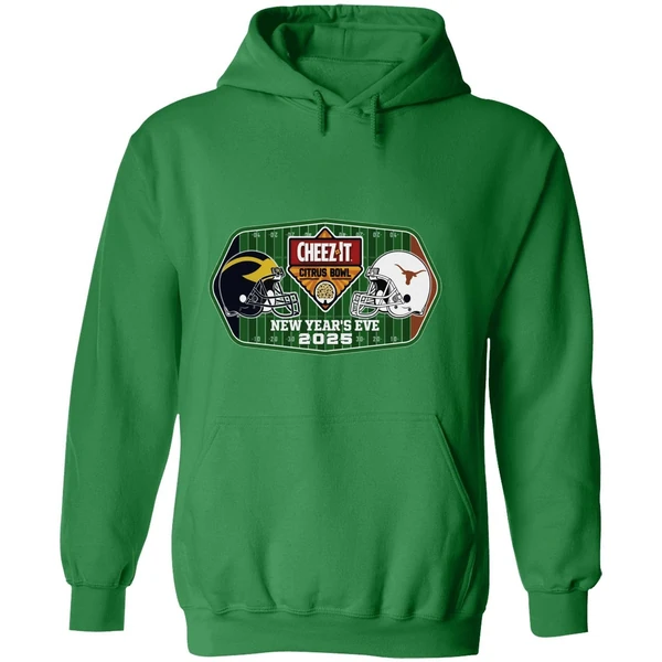 Michigan Wolverines Vs Texas Longhorns New Years Eve 2025 Citrus Bowl 2 Team Hoodie - Image 2
