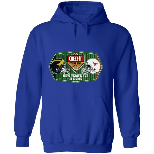 Michigan Wolverines Vs Texas Longhorns New Years Eve 2025 Citrus Bowl 2 Team Hoodie - Image 7