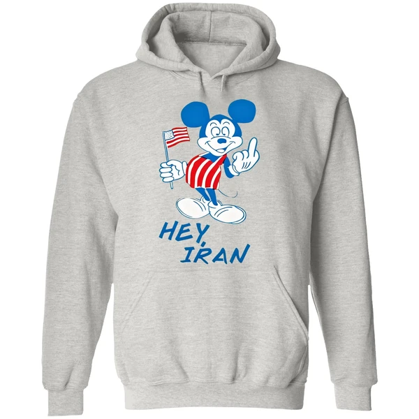 Mickey Mouse Usa Middle Finger Hey Iran Hoodie - Image 9