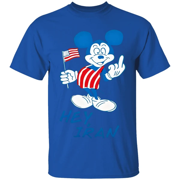 Mickey Mouse Usa Middle Finger Hey Iran Shirt - Image 8