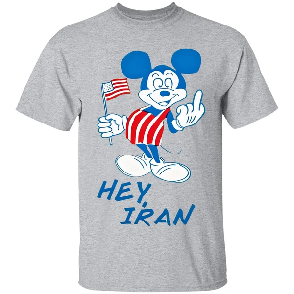 Mickey Mouse Usa Middle Finger Hey Iran Shirt - Image 9