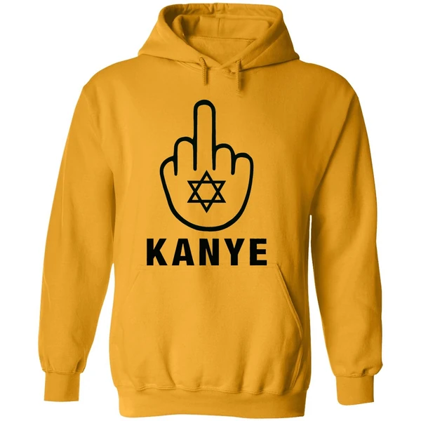 Middle Finger For Kanye Black Star Of David Hoodie