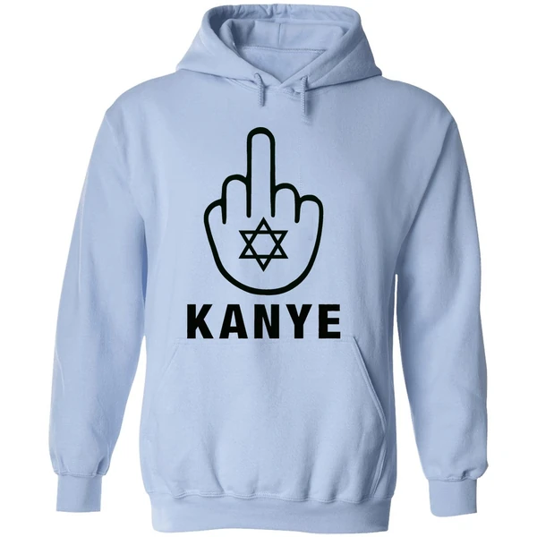 Middle Finger For Kanye Black Star Of David Hoodie - Image 4