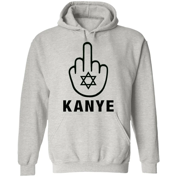 Middle Finger For Kanye Black Star Of David Hoodie - Image 9