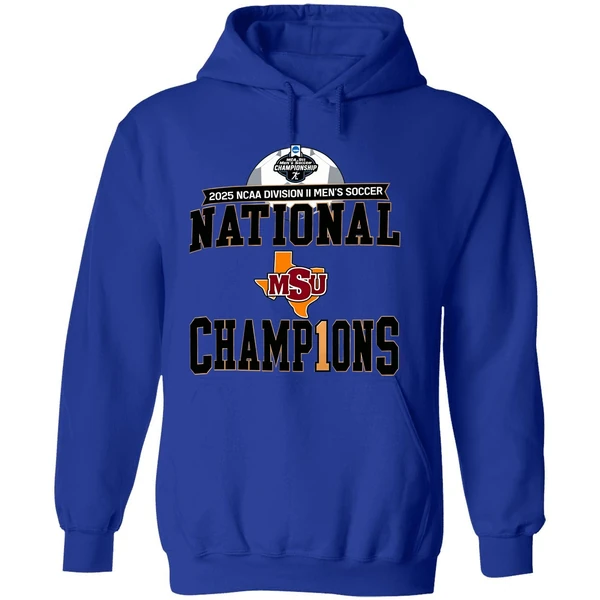 Midwestern State Mustangs 2025 Ncaa Dii Mens Soccer National Champions Hoodie - Image 7