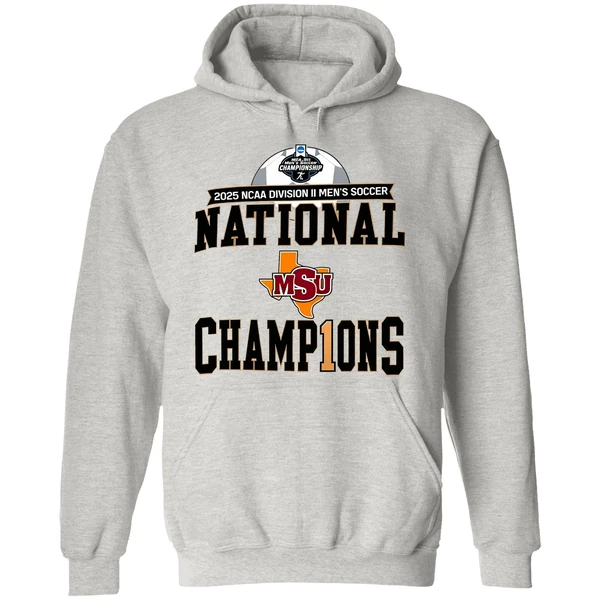 Midwestern State Mustangs 2025 Ncaa Dii Mens Soccer National Champions Hoodie - Image 9
