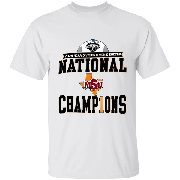 Midwestern State Mustangs 2025 Ncaa Dii Mens Soccer National Champions Shirt