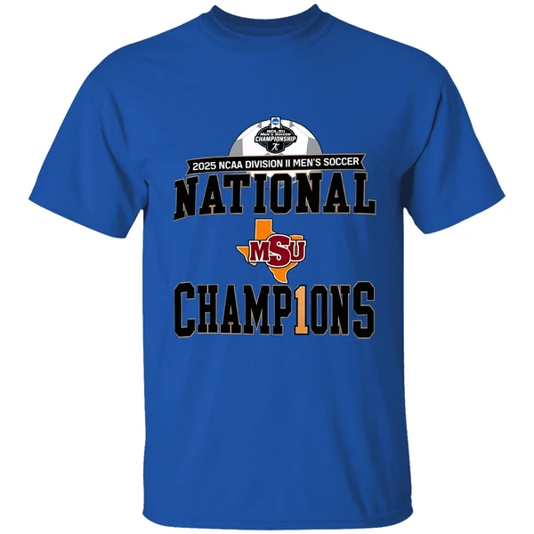 Midwestern State Mustangs 2025 Ncaa Dii Mens Soccer National Champions Shirt - Image 5