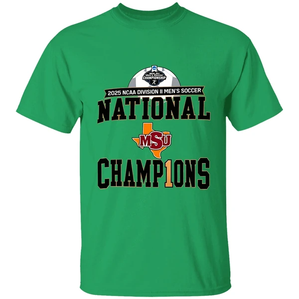 Midwestern State Mustangs 2025 Ncaa Dii Mens Soccer National Champions Shirt - Image 8