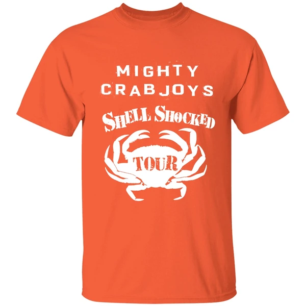 mighty crab joys shell shocked tour shirt orange