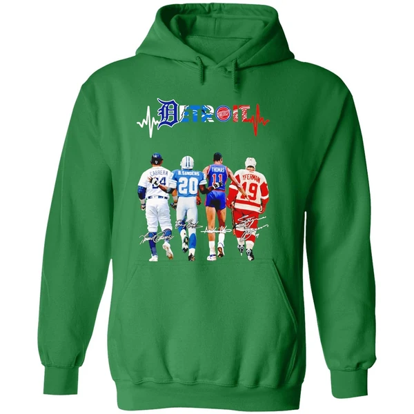 Miguel Cabrera Barry Sanders Isiah Thomas And Steve Yzerman Detroit Hoodie - Image 2