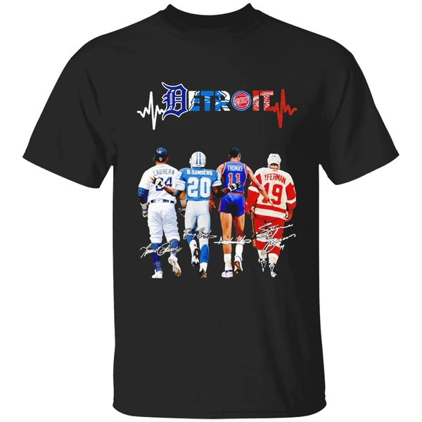 Miguel Cabrera Barry Sanders Isiah Thomas And Steve Yzerman Detroit Shirt