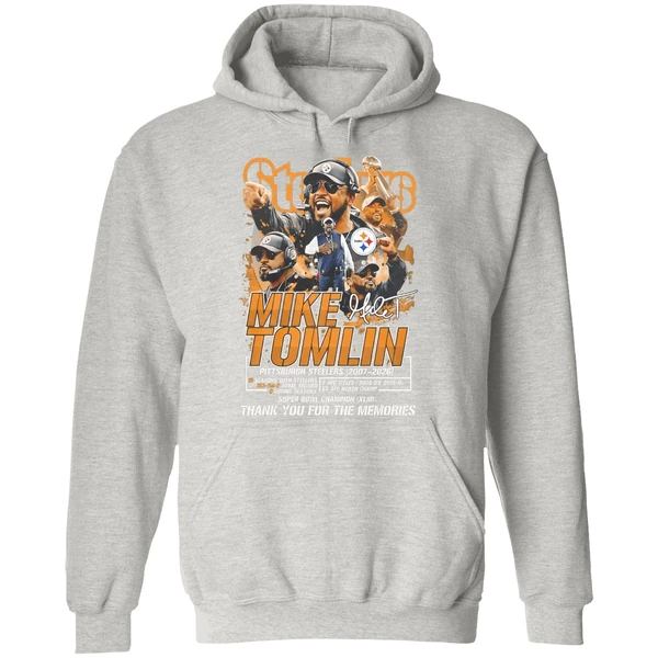 Mike Tomlin Steelers 2007 2026 Thank You For The Memories Hoodie - Image 9