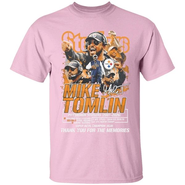 Mike Tomlin Steelers 2007 2026 Thank You For The Memories Shirt - Image 3