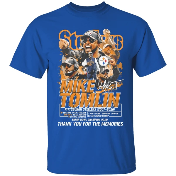 Mike Tomlin Steelers 2007 2026 Thank You For The Memories Shirt - Image 8