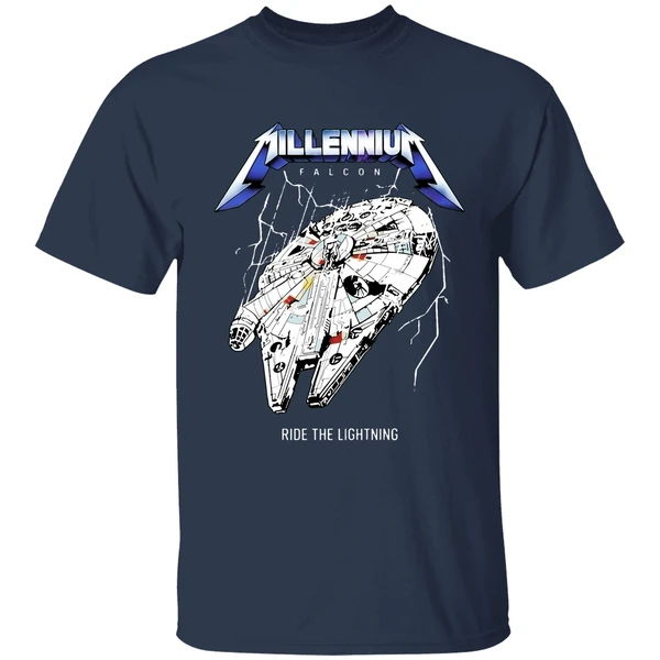 millennium falcon ride the lightning shirt navy