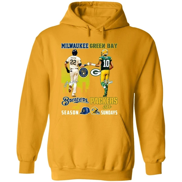 Milwaukee Brewers All Season Green Bay Packers On Sunday Hoodie