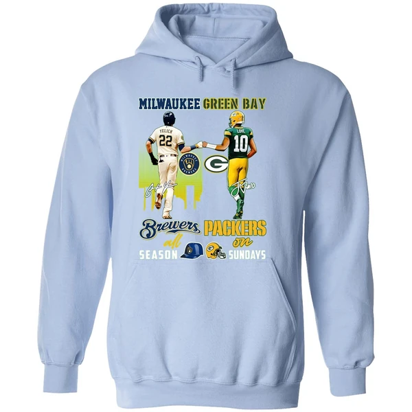 Milwaukee Brewers All Season Green Bay Packers On Sunday Hoodie - Image 4