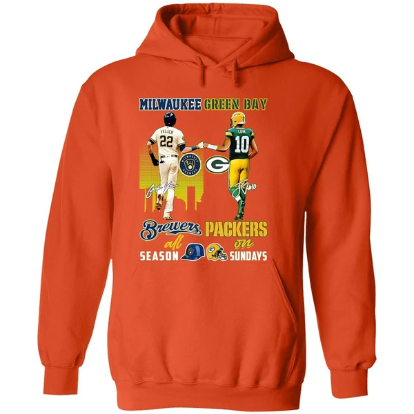 Milwaukee Brewers All Season Green Bay Packers On Sunday Hoodie - Image 6