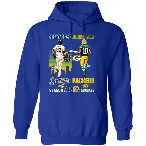 Milwaukee Brewers All Season Green Bay Packers On Sunday Hoodie - Image 7