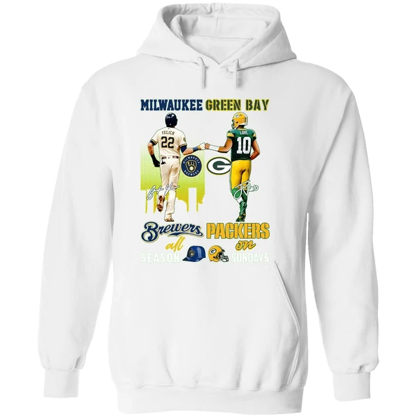 Milwaukee Brewers All Season Green Bay Packers On Sunday Hoodie - Image 8