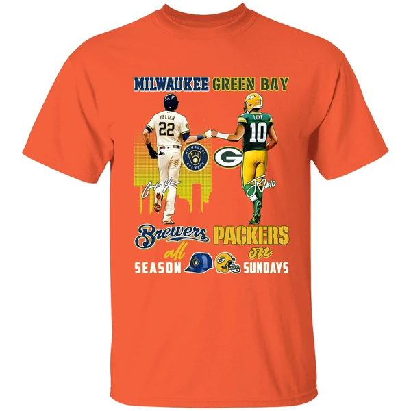 Milwaukee Brewers All Season Green Bay Packers On Sunday Shirt - Image 6