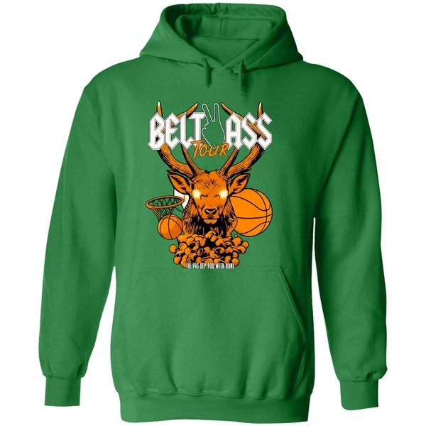 Milwaukee Bucks Basketball Belt 2 Ass Tour The Pat Bev Podcast With Rone Hoodie - Image 2