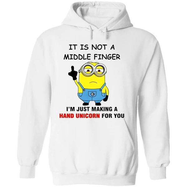 Minion It Is Not A Middle Finger Im Just Making A Hand Unicorn For You Hoodie - Image 8